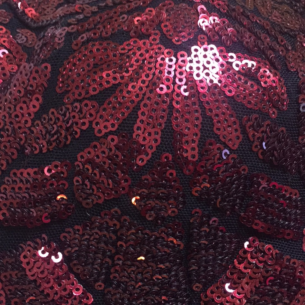 Morgan & Co Merlot Sequin Dress Size 1/2 - Picture 4 of 5